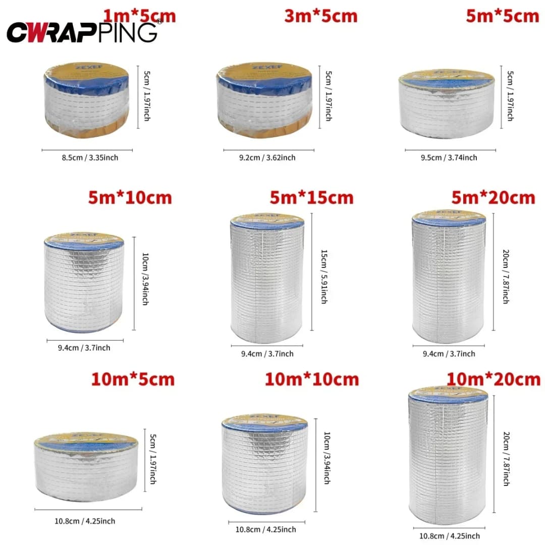 شريط بيوتيل مقاوم للماء لاصق قوي ملصق من رقائق الألومنيوم مقاوم لدرجات الحرارة العالية لإصلاح تسرب أنابيب السقف وشقوق القنوات - 6