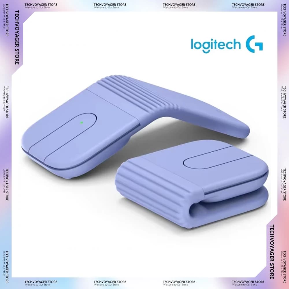 Logitech MOBI FOLD Folding Mouse Ultra Portable Wireless Bluetooth 5.3 Adaptive Touch Scrolling Ergonomic Gaming Mouse Window