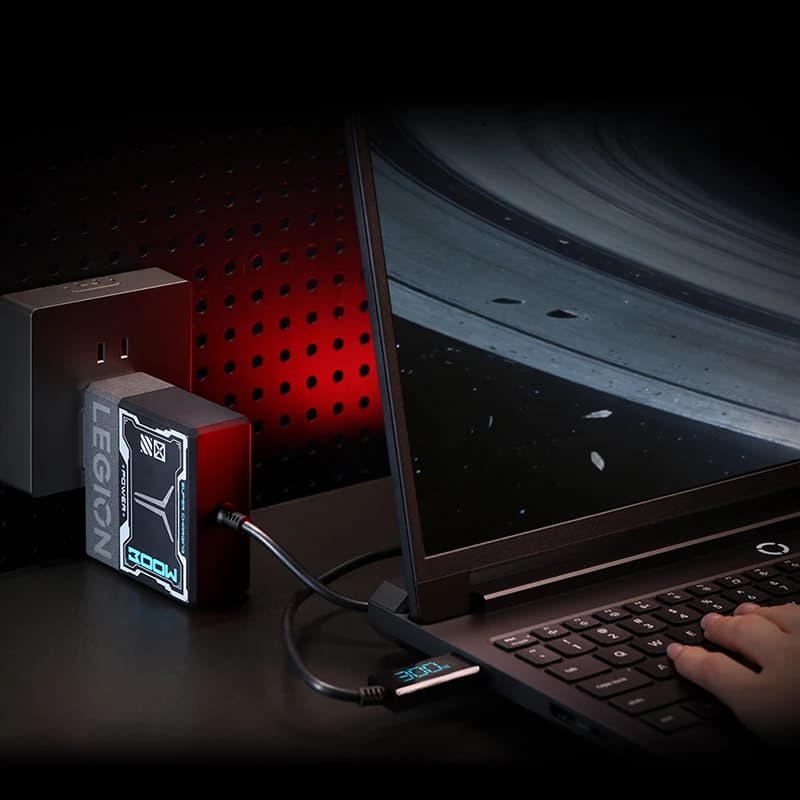 شاحن Lenovo Legion 300 واط GaN بشاشة رقمية، شحن سريع، لطرازات 7000X و7000P و9000X و9000P - 6