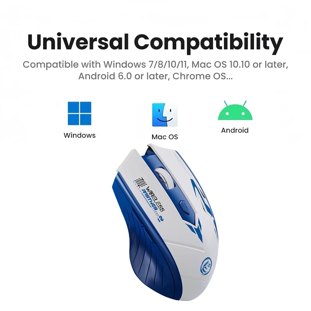 Bluetooth 5.4 Mouse Dual-Mode 2.4G Wireless Mouse 6 Buttons Gaming Mouse Office Silent Mice Rechargeable Mouse For PC Laptop - 6