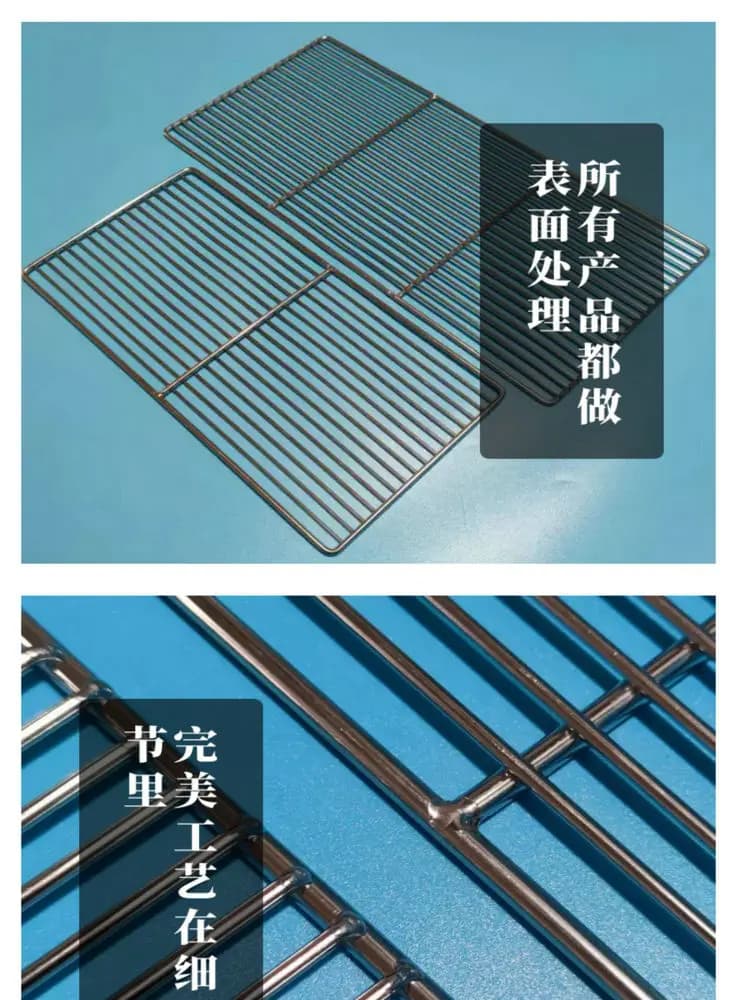 شبكة شواية فحم مستطيلة من الفولاذ المقاوم للصدأ، مقاسات متعددة، مناسبة للشواء، من HQ GM01 - 6