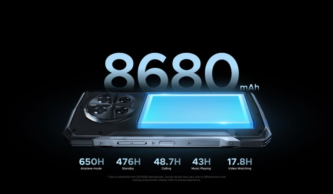 هاتف DOOGEE V40 Pro 5G المتين 6.78 بوصة 16 جيجابايت + 512 جيجابايت هواتف الألعاب Dimensity 7300 كاميرا 200 ميجابكسل بذكاء اصطناعي 8680 مللي أمبير أندرويد 14 - 4