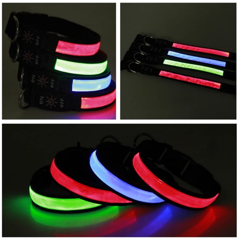 Pinkycolor USB Charging LED Dog Collar Luminous Light Night Safety Reflective Leather Glowing Collar For Dogs Pets Rechargeable - 6
