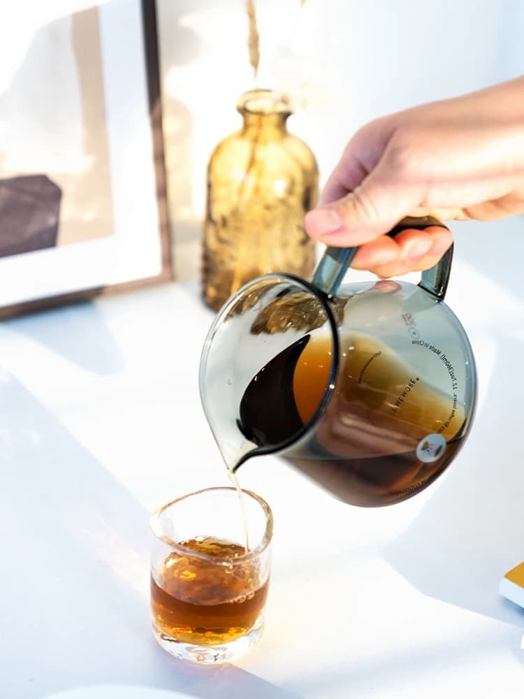 إبريق قهوة وشاي من TIMEMORE بسعة 360 مل و600 مل، أكواب حليب متعاقدة للمطبخ، هدية مجانية غطاء زجاجي مع حلقة سيليكون - 3