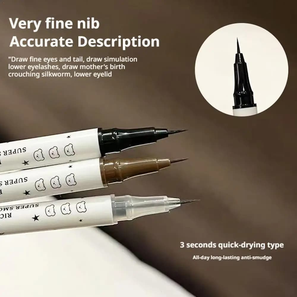 كحل سائل مقاوم للماء، 3 ألوان، تجفيف سريع، مقاوم للتلطخ، للعيون الحساسة