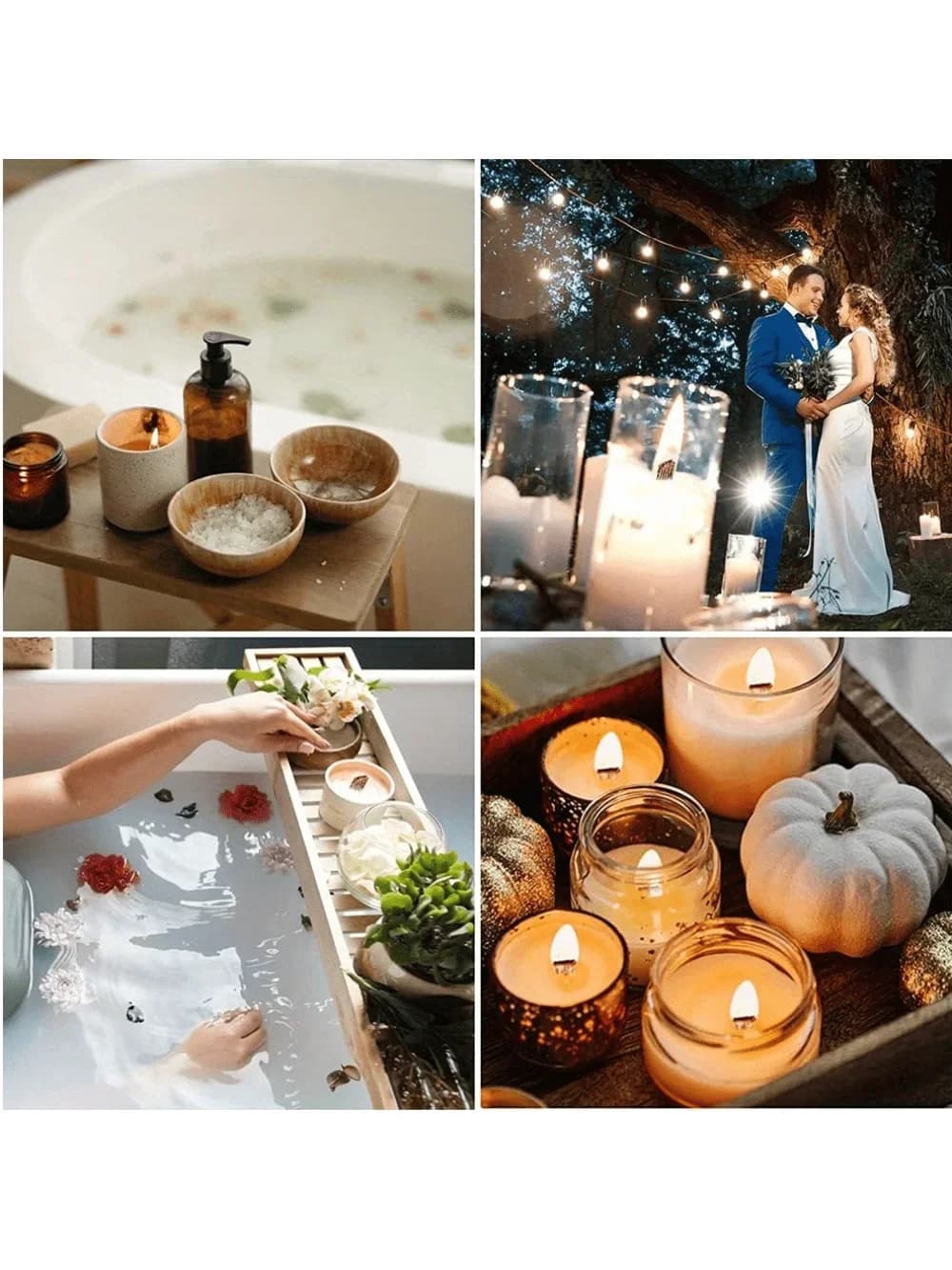 20 قطعة الشموع الخشبية الفتيل لتقوم بها بنفسك مجموعة صنع الشموع التي لا دخاني شمعة الأساسية مع قاعدة مشبك شمعة يدوية الصنع الخشب الأساسية Candlewick - 6