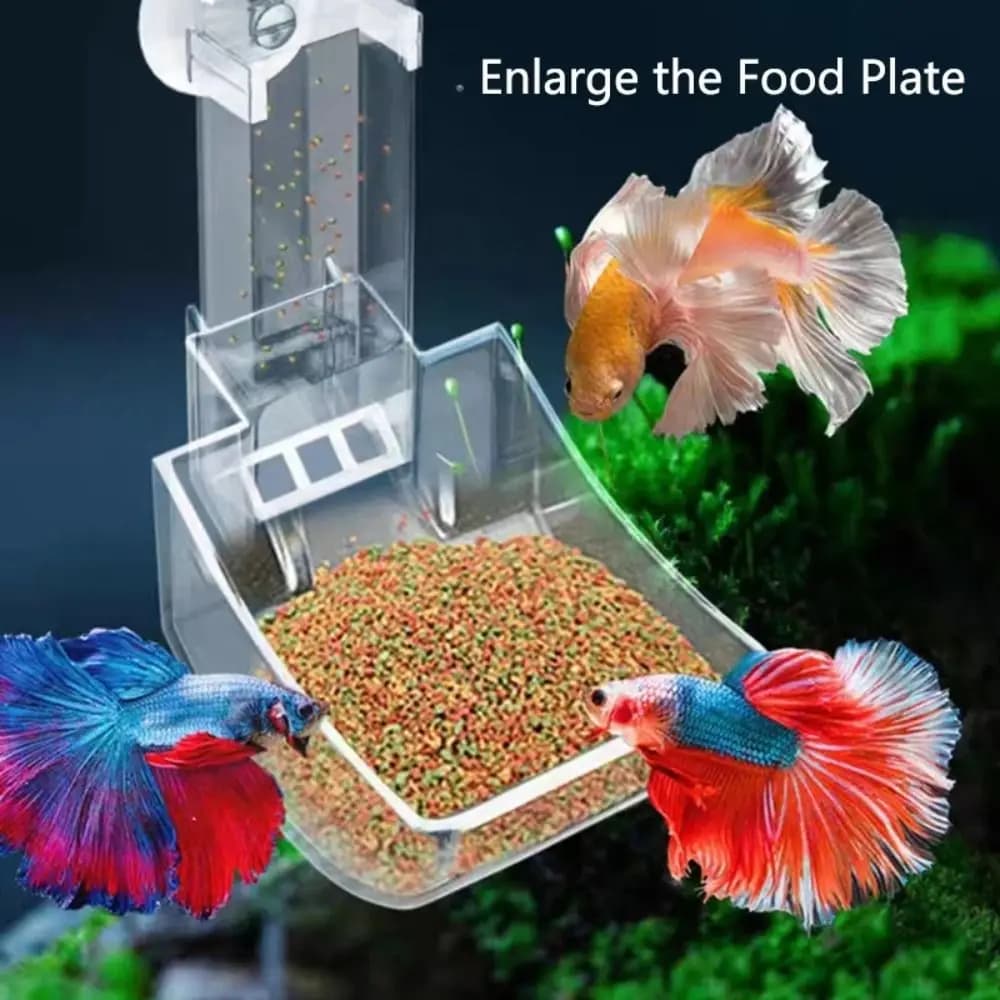 New Transparent Aquarium Fish Tank Feeder Tube Acrylic Fixed Point Fish Tank Food Dispenser with Suction Cup Durable Feeder Bowl - 3