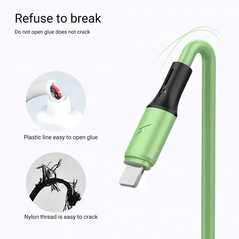 كابل شحن 3 في 1 نوع C/Micro b/iPhone Macarone للاستخدام مع iPhone وHuawei وSamsung والهواتف الذكية - 2