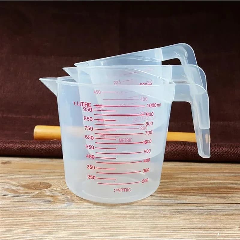 3 قطع أطقم خبز أكواب قياس سائل كوب قياس PVC كوب بلاستيك أدوات خبز مطبخ - 4