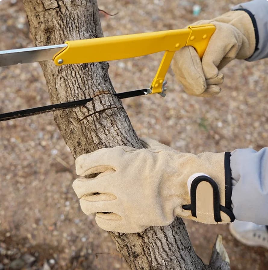 قفازات جلدية مقاومة للحرارة والحريق، طبقتين، مناسبة للشواء والطبخ - 3