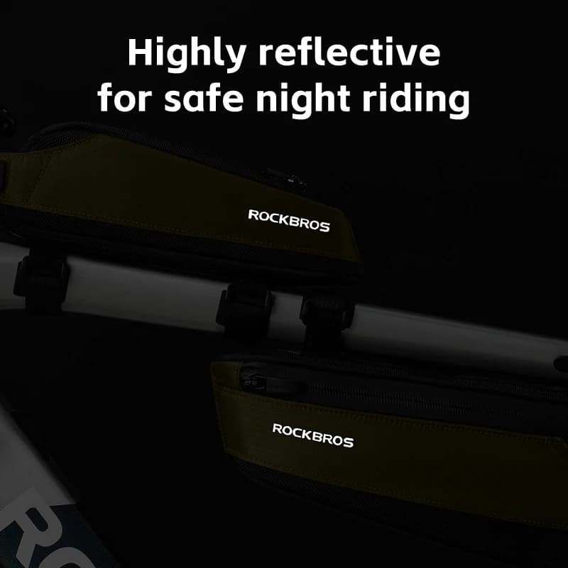 ROCKBROS Bike Bag Portable Bike Top Tube Frame Bag Nylon MTB Road Phone Tool Bag Reflective Ultralight Bicycle Pannier Accessory - 3
