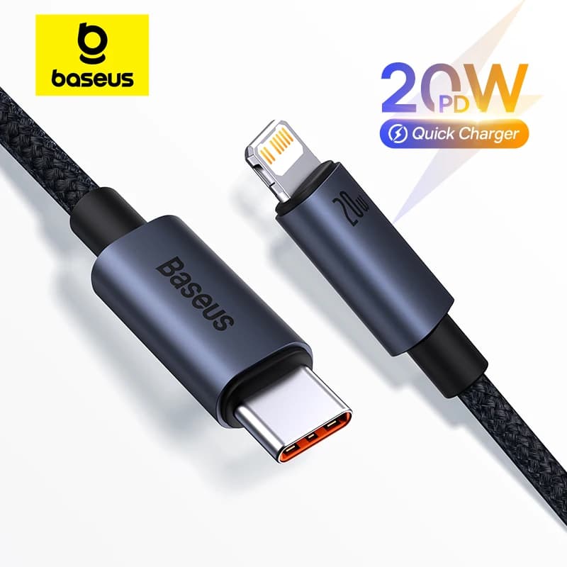 كابل Baseus 20 واط PD USB C لهاتف iPhone 14 و13 و12 Pro Max شحن سريع كابل USB C لهاتف iPhone 12 Mini Pro Max كابل بيانات USB Type C