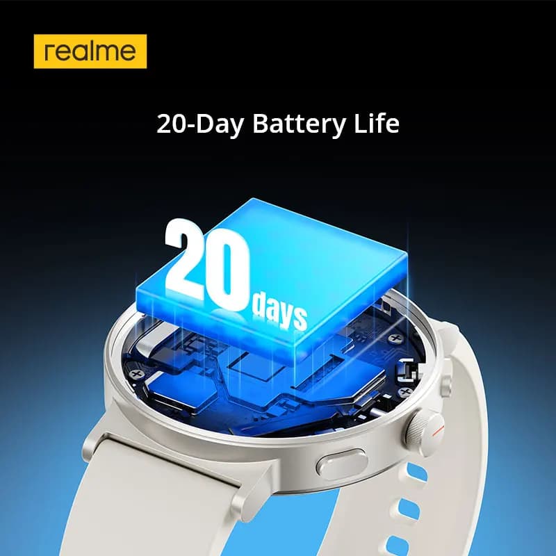 [New Arrival] realme Watch S5 Smart Watch 5ATM Water Resistance 20-Day Battery Life 110 Sports Modes 1.43" AMOLED Display - 6
