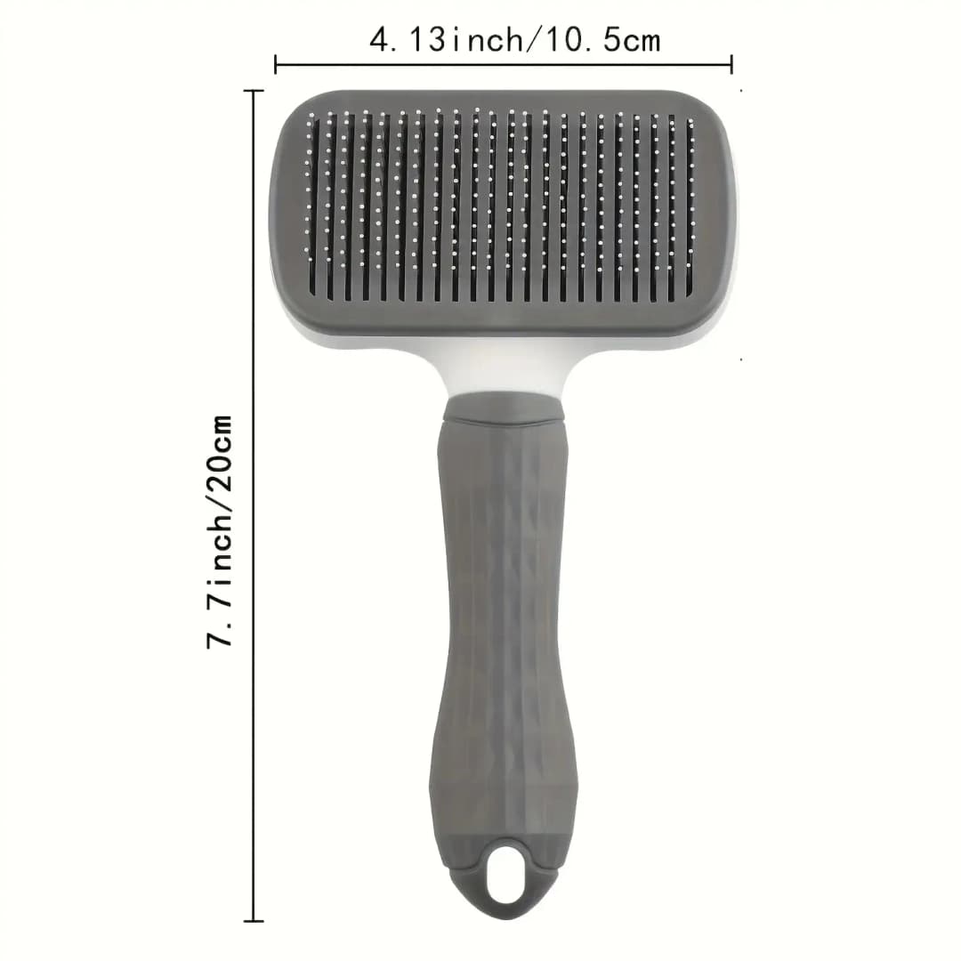 Easy to clean pet grooming brush with self-cleaning button for one click hair removal - 2