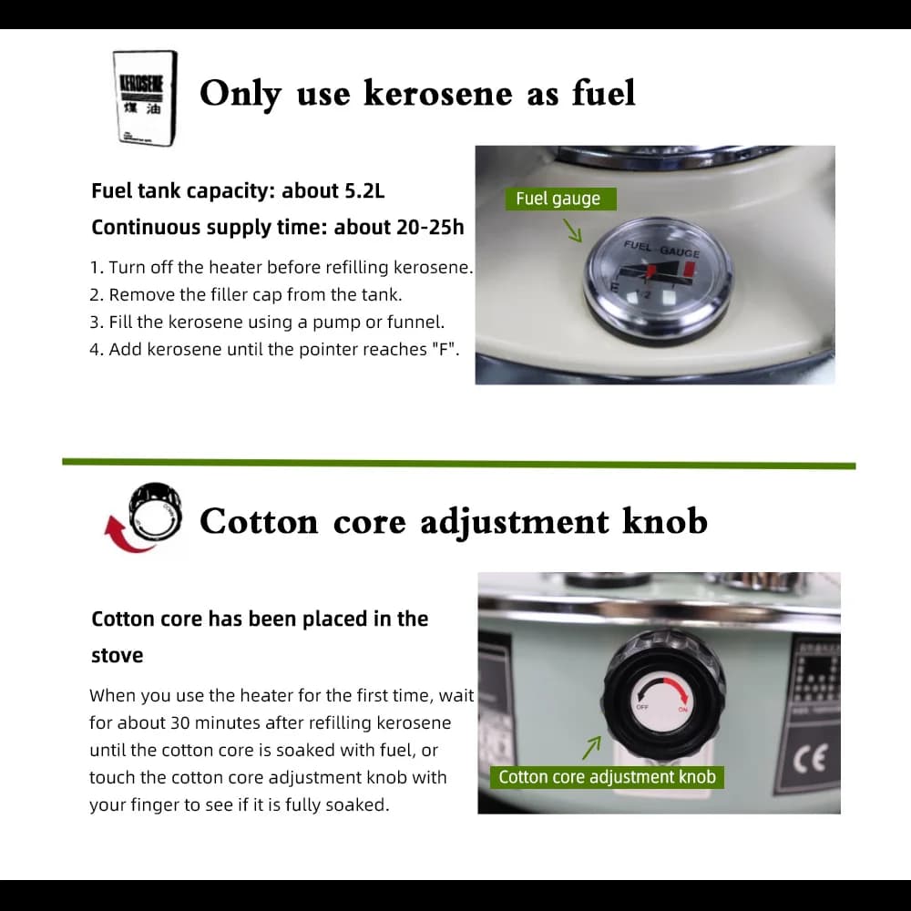 Liftable Kerosene Stove Winter Windproof Heating Stove Home Outdoor Camping Kerosene Heating Stove for Barbecue Ice Fishing - 6