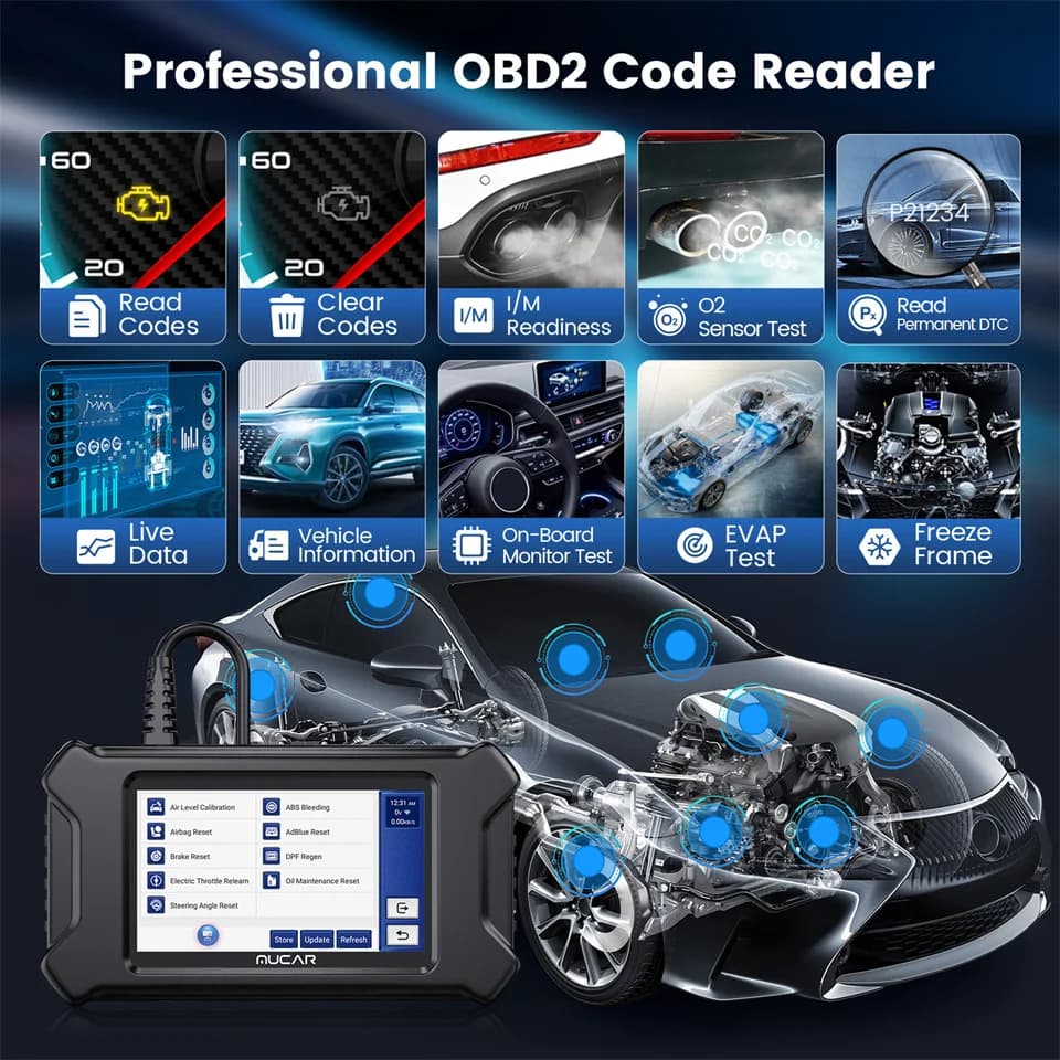 أداة MUCAR CS90 CS4 CS5 CS6 لتشخيص السيارات تحديث مجاني مدى الحياة ماسح ضوئي لتشخيص السيارات قارئ رمز خطأ السيارة - 5