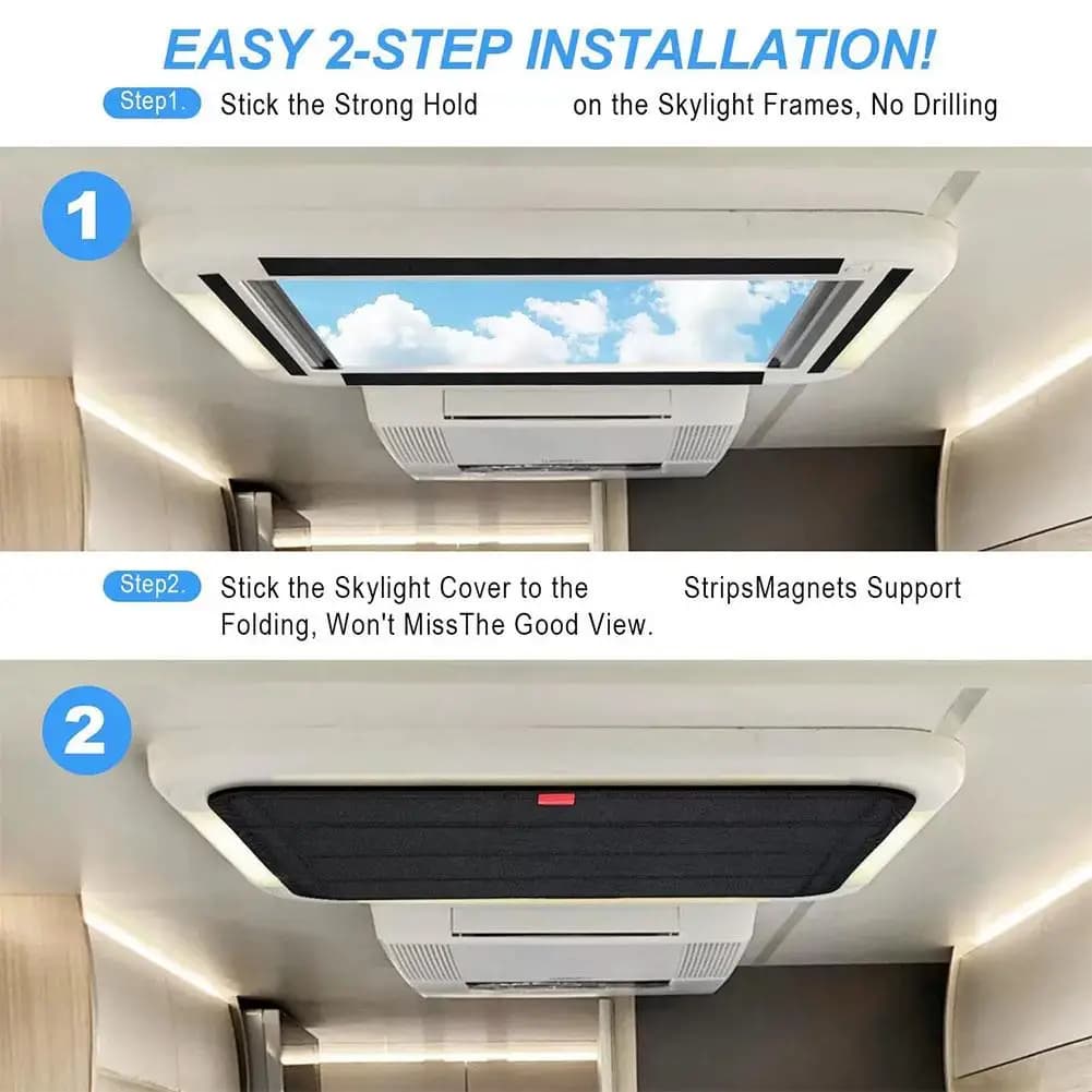 Foldable RV Skylight Insulator Cover Travel Trailers Sun Shade Car Sun Shield Sun Protection Visor For Travel Trailer Caravan - 4