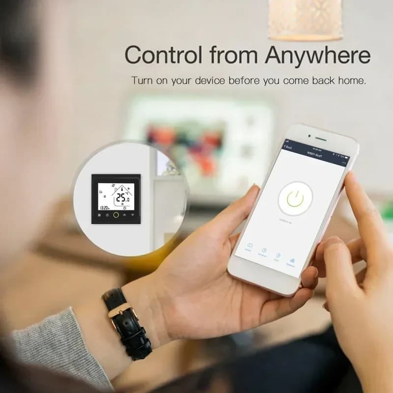 MOES WiFi Water/Electric Floor Heating Thermostat Gas Boiler Temperature Controller Smart Alexa Tuya Google Voice Zigbee Control - 4