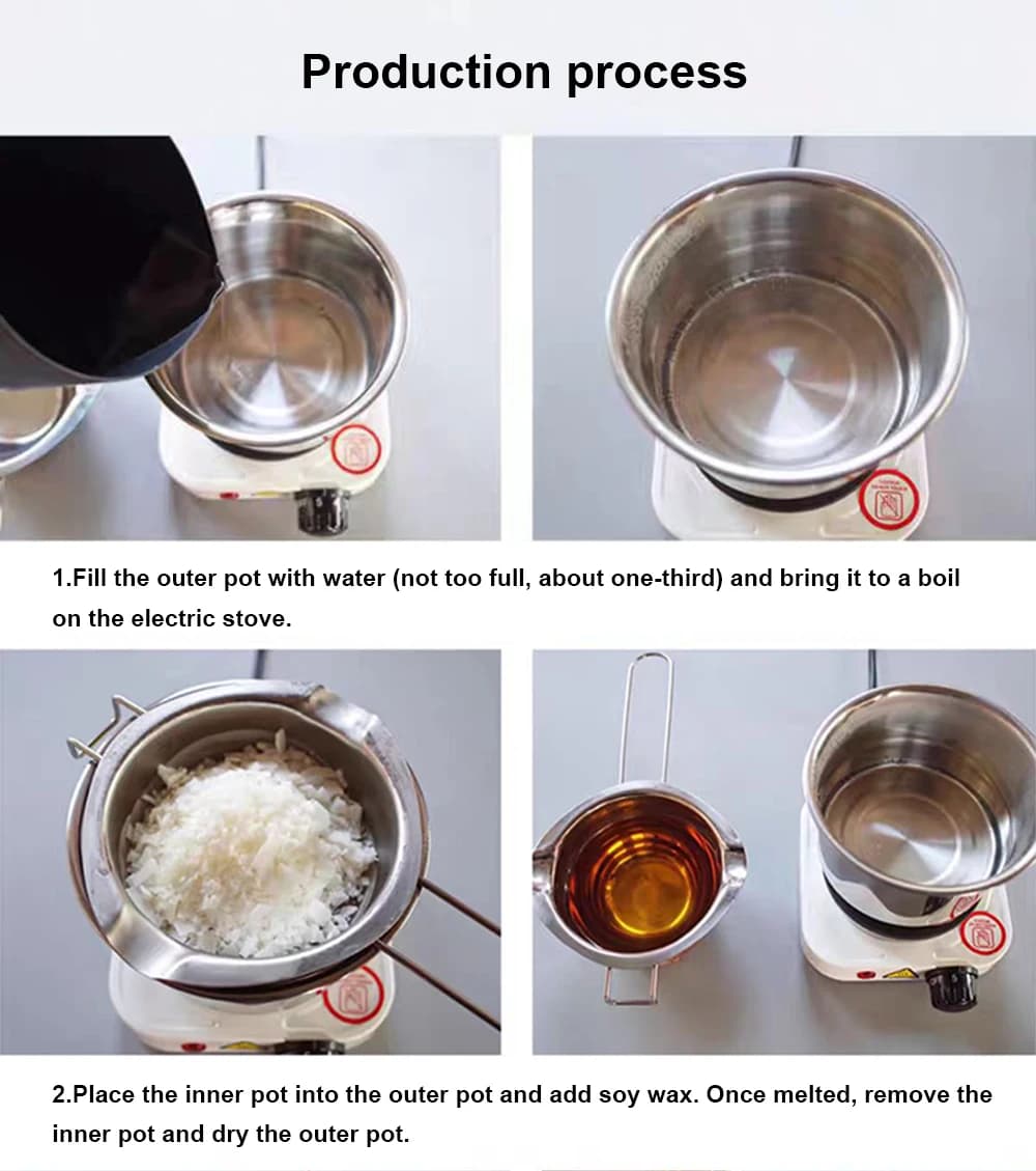 مجموعة شموع ذاتية الصنع مجموعة أدوات صنع الشموع العطرية ملصق من الفولاذ المقاوم للصدأ وعاء صهر الشمع مستلزمات صناعة الشموع للمبتدئين - 4