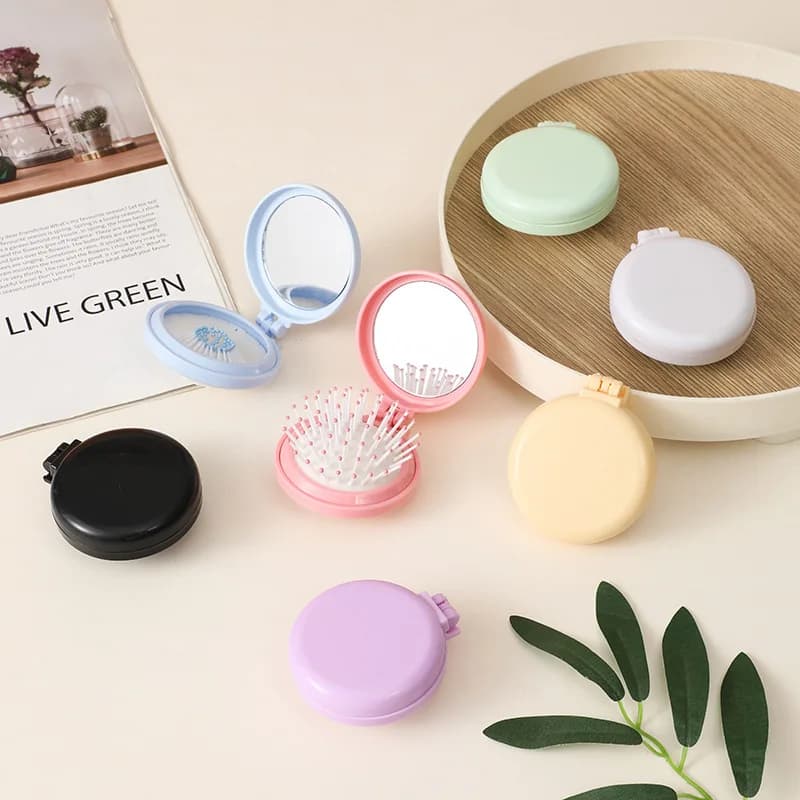 فرشاة شعر صغيرة قابلة للطي، وسادة هوائية، مشط شعر مضاد للكهرباء الساكنة، مشط فرشاة شعر محمول للسفر