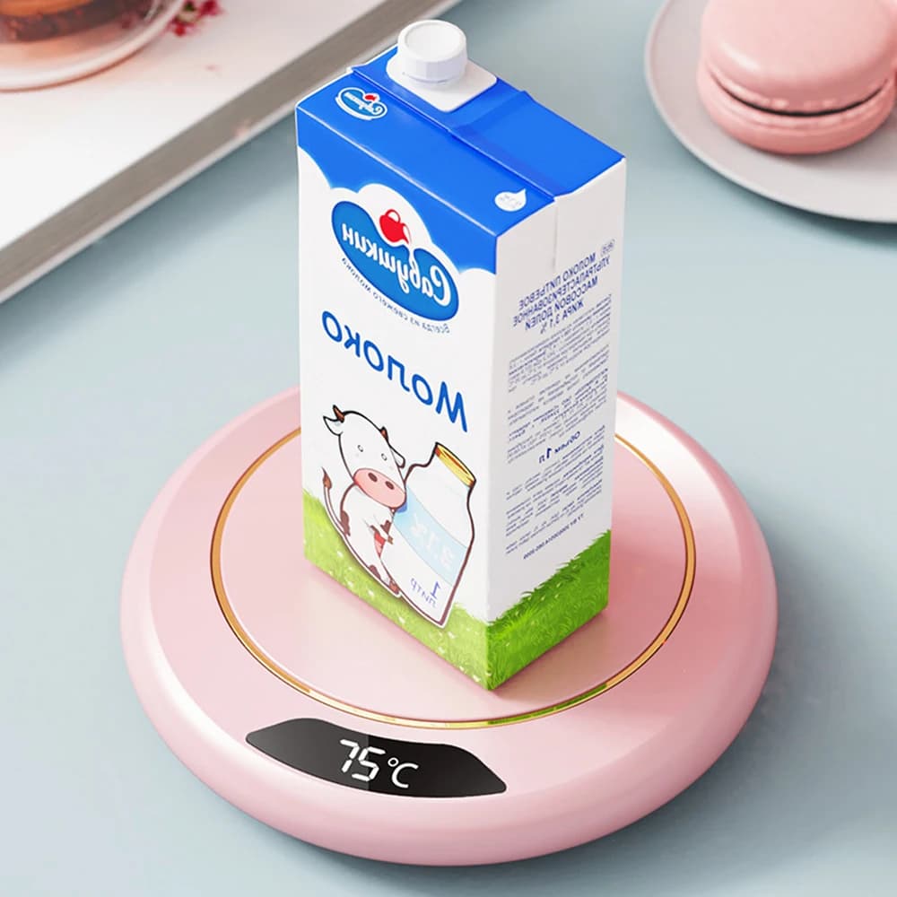 حصيرة تسخين أكواب مع منفذ USB وقوة 20 واط - تحكم باللمس و3 مستويات تسخين - 4