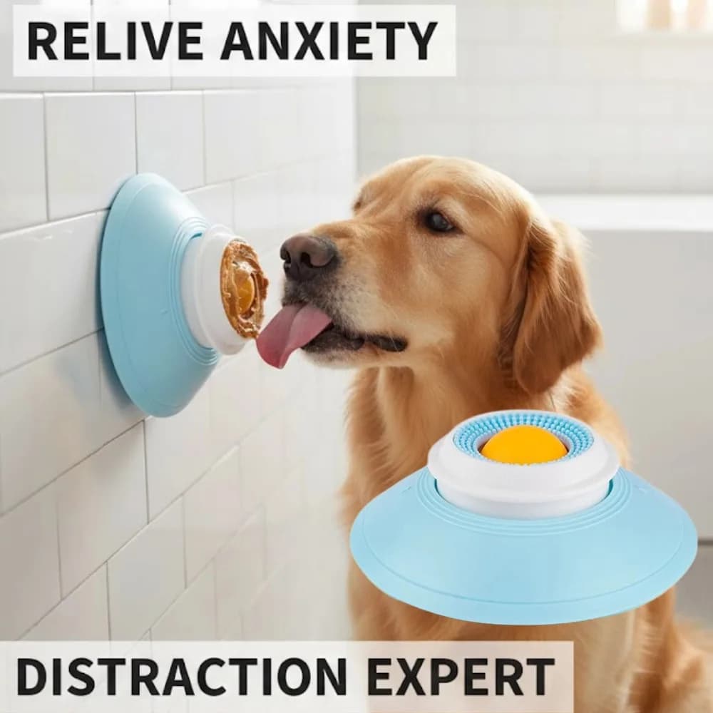 كرة لعق للكلاب والقطط، موزع طعام بطيء، لعبة تهدئة وتعزيز الحسية، مناسبة للحمام والتنظيف وتخفيف القلق