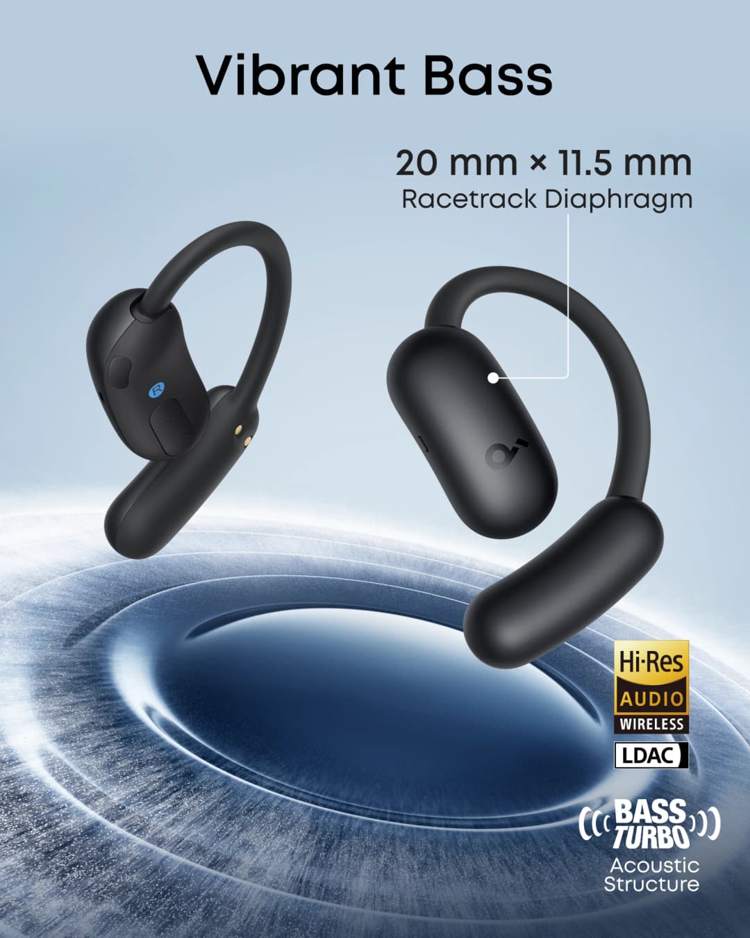 Soundcore AeroFit 2 by Anker, Open-Ear Headphones, Real-Time Translation Earbuds, 4 Adjustable Positions for Every Ear Size, - 5