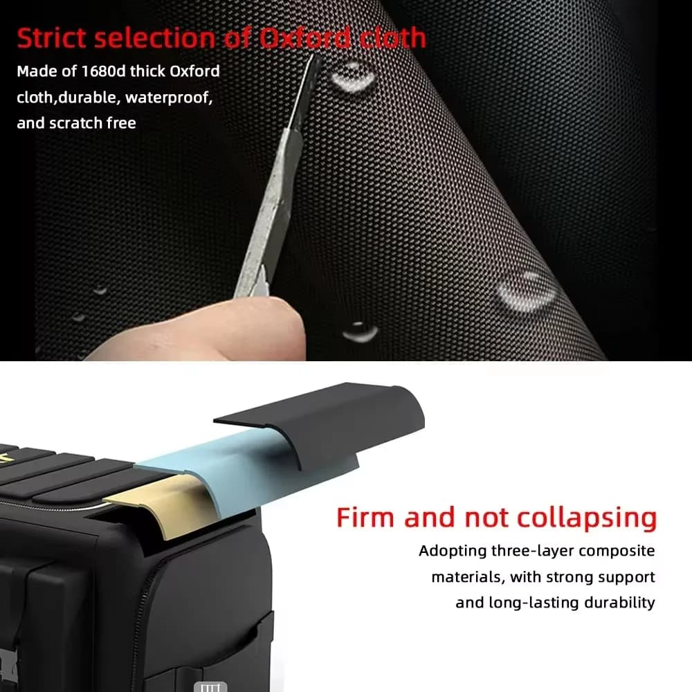 منظم تخزين صندوق سيارة مع غطاء، منظم صندوق سيارة عالمي، صندوق تخزين من قماش أكسفورد، سعة 70/40 لتر - 4