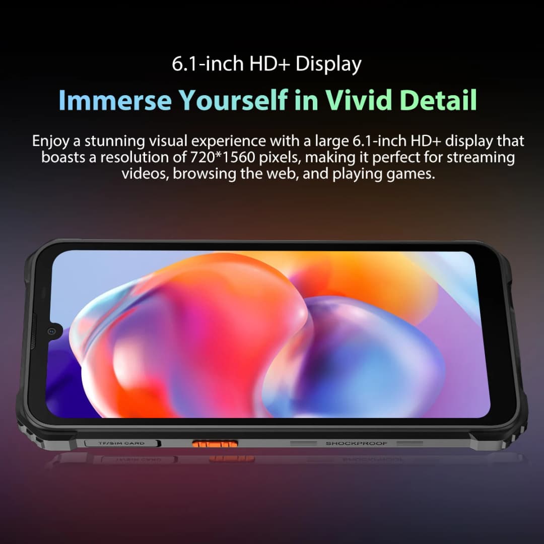 هاتف بلاك فيو BV5300 برو المتين بشاشة 6.1 بوصة HD، بطارية 6580 مللي أمبير، ذاكرة وصول عشوائي 4 جيجابايت، ذاكرة داخلية 64 جيجابايت، مقاوم للماء والغبار IP68 IP69K - 5