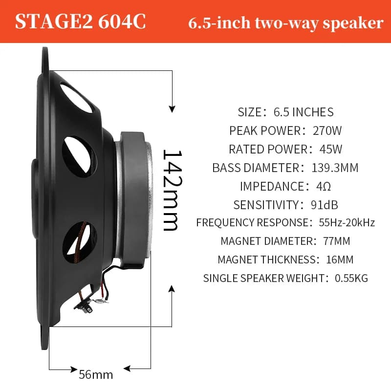 JBL 6.5-inch car audio speaker two-way audio crossover door speaker treble midrange bass subwoofer car speaker - 5
