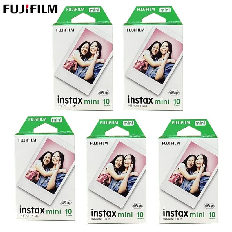 White Edge Color Photo Paper 10/20/50/80/100 Sheets Fujifilm Instax Mini LiPlay 11 12 9 8 7s 90 LINK Film  FUJI Instant Camera