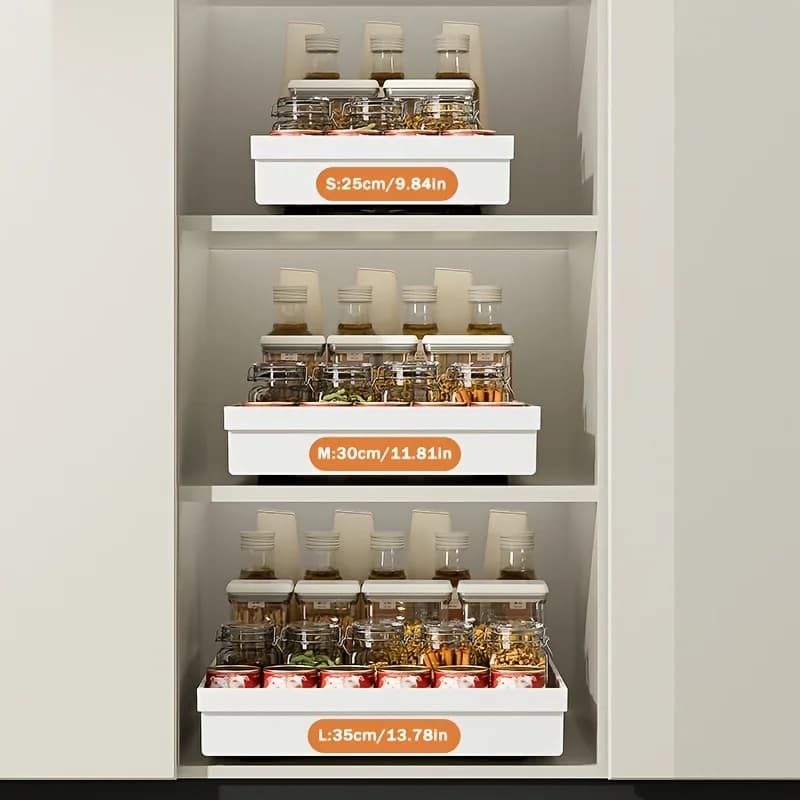 No-Drill Magic Tray Heavy-duty slide-out organizer for cabinets/sinks. Easy install, huge space saver! Perfect for tiny homes - 2