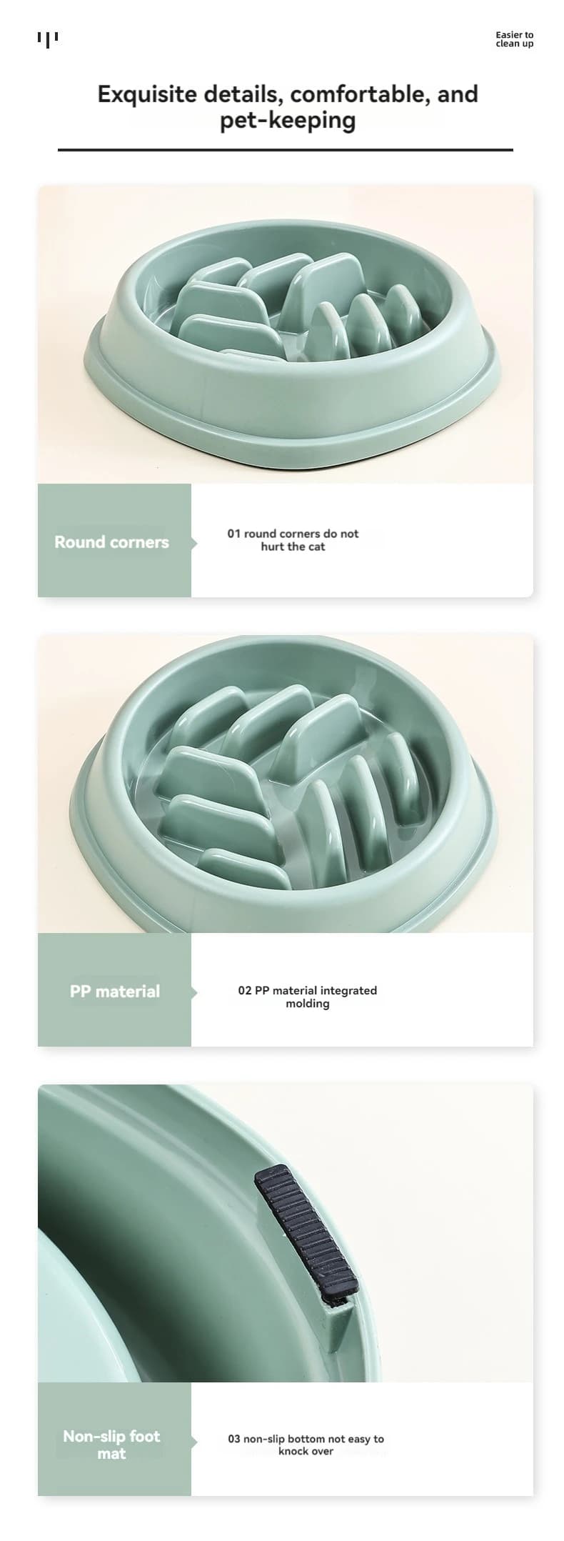Pet Supplies Dogs and Cats Slow Food Bowl Puzzle Non-Choking Non-Slip Slow Feeder Thickened Plastic Plate Bowl Pet Feeding Bowl - 6