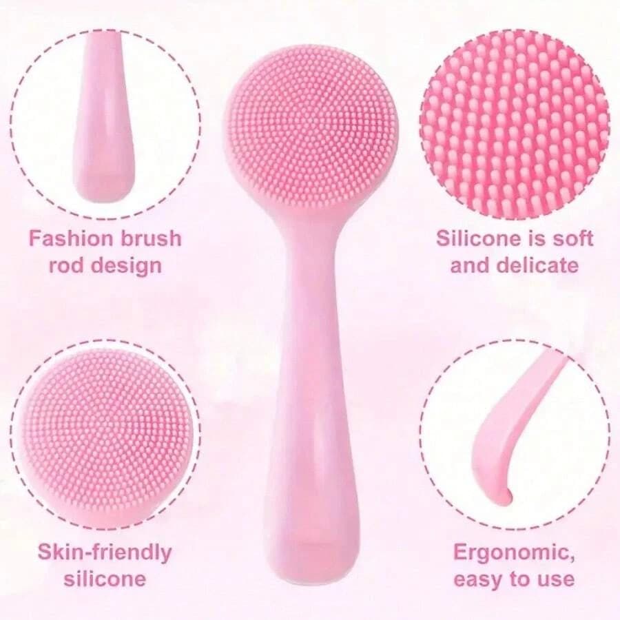 1/3/6Pcs Silicone Facial Cleansing Brushes Set - Gentle Exfoliating, Deep Cleaning, Makeup Remover, Blackhead Removal - 3