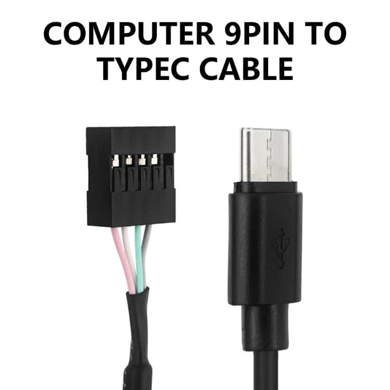 9Pin To Type C USB Cable Computer Motherboards Power Cable for Secondary Screen PC LCD Screen Fast Charging and Data Sync - 3
