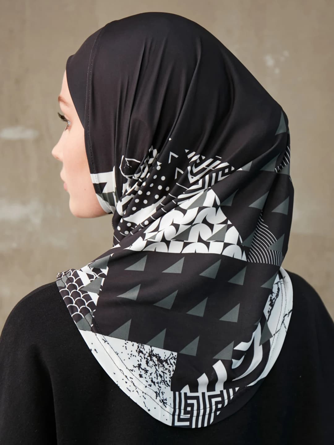 حجاب داخلي إسلامي جيد التهوية للنساء ، عمامة إسلامية ، طباعة هندسية ، غلاف رأس بنمط ، عقال فوري للسيدات ، حجاب داخلي - 2