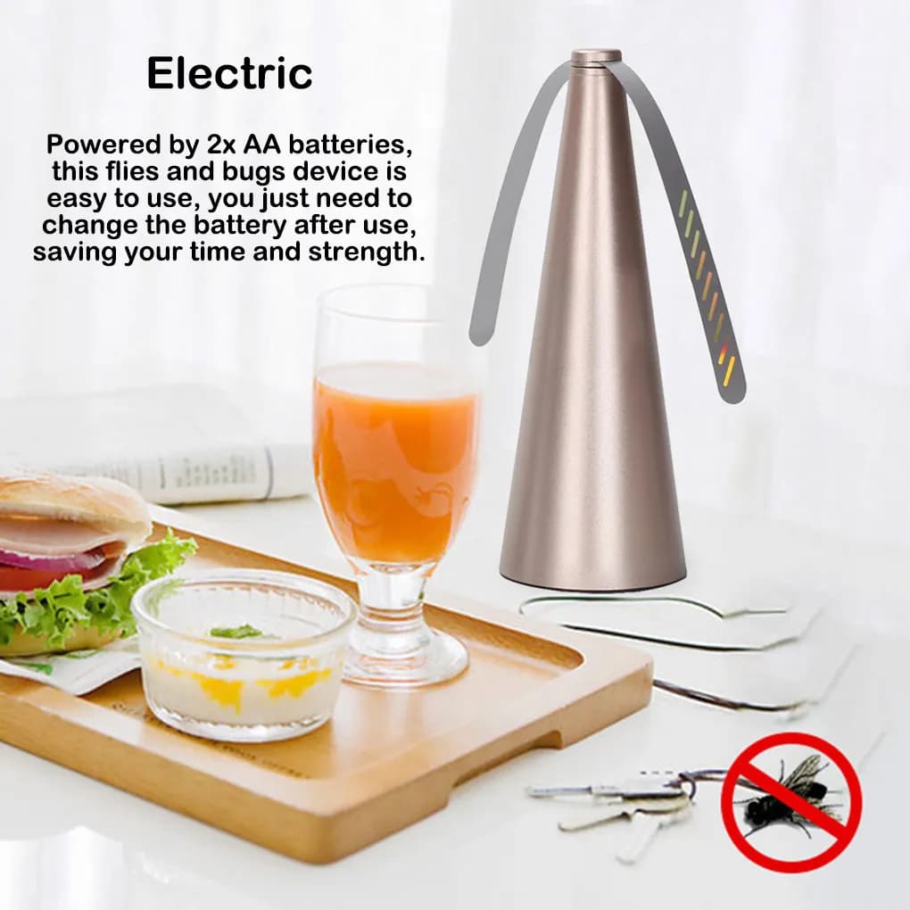 مبيد حشرات طائر في الهواء الطلق، مروحة طاولة طعام المطبخ، تعمل بالبطارية الكهربائية، أداة حماية الطعام - 4