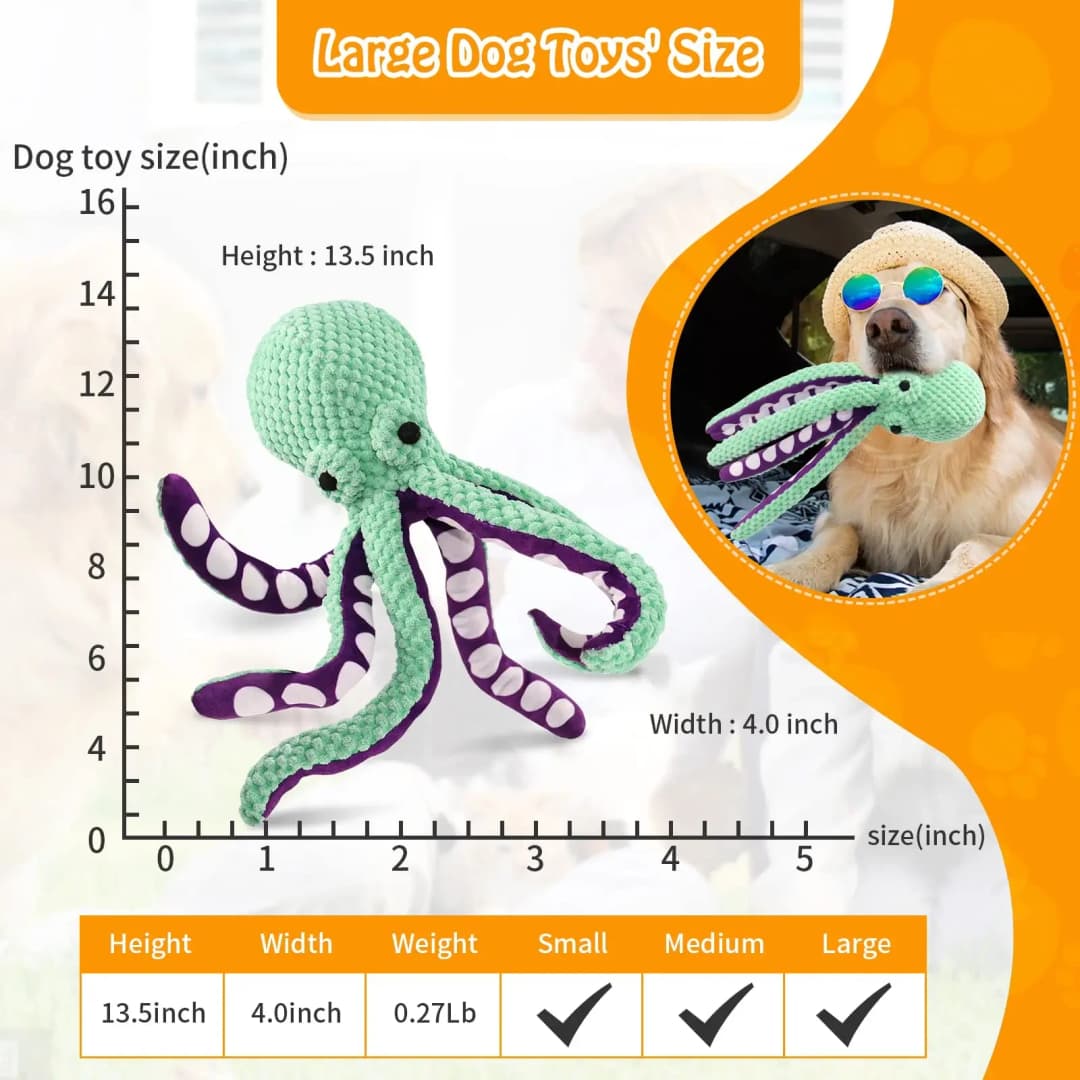 Pet Plush Toy Cat Dog Voice Octopus Shell Puzzle Toy Bite Resistant Interactive Pet Dog Teeth Cleaning Chew Toy Pet Supplies - 5