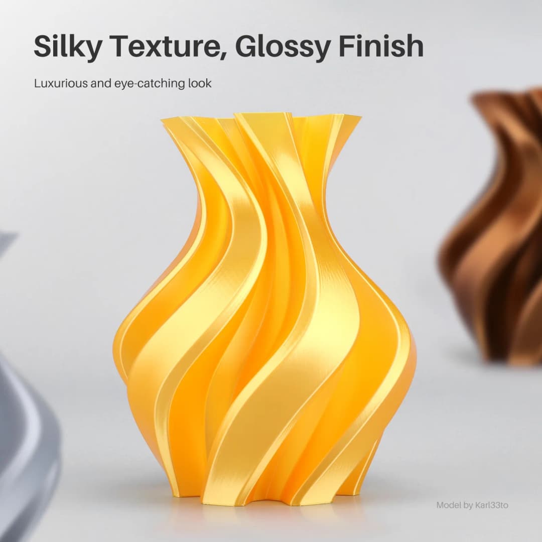 ELEGOO Silk PLA Filament 1.75mm 1KG,3D Printer Filament 1kg Gold Silver Fits for Most FDM 3D Printers - 2