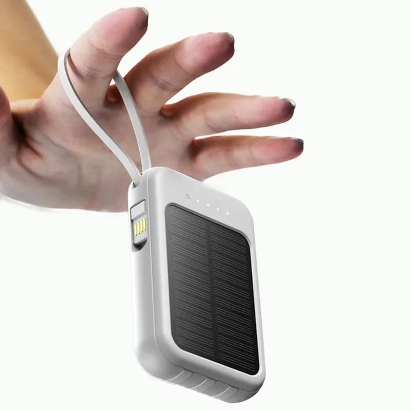 Lenovo 500000mAh Solar Power Bank High Capacity Fast Charging Built in 4 Cables Powerbank Outdoor Spare Battery For All Phones - 6