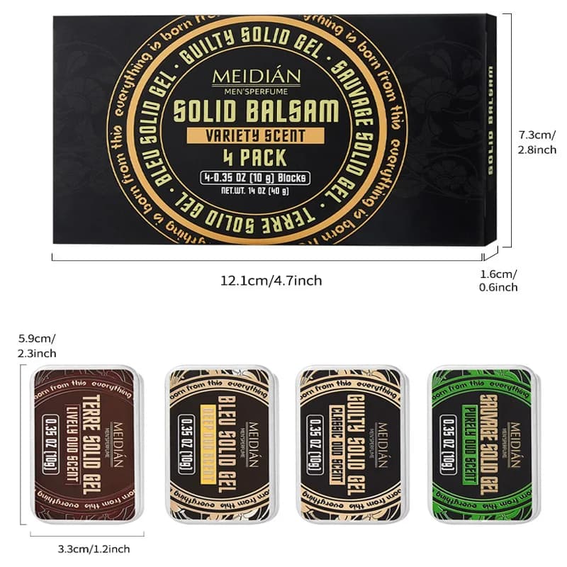 4 عبوات عطور صلبة للرجال 0.5 أونصة - عطر صلب للرجال برائحة خشب الأرز والمريمية والفتيفير وخشب الصندل - 4