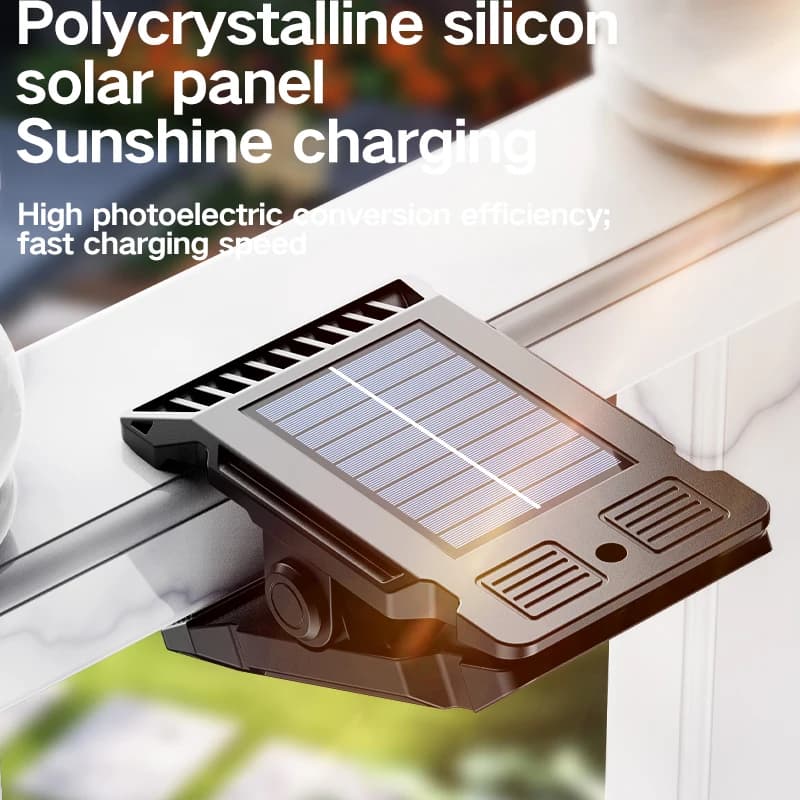 مصباح فناء يعمل بالطاقة الشمسية، إضاءة حديقة منزلية، مصباح متعدد الوظائف يعمل بالاستشعار البشري مع مشبك للحديقة - 4