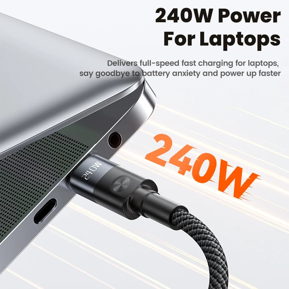 كابل Toocki 240W USB C إلى Type C PPS PD240W شحن فائق السرعة كابل USB C لجهاز Xiaomi MacBook Samsung Laptop حبل بيانات مضفر - 2