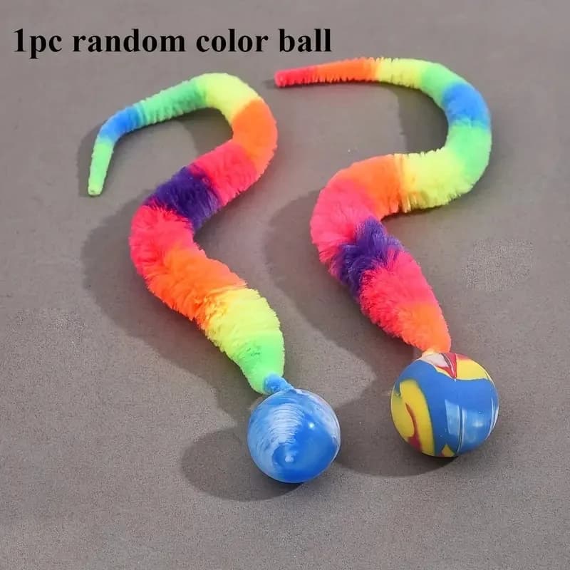 Geometric Worm Cat Toy: No-Battery Stick for Play & Chase | Realistic Wiggling Action - 4