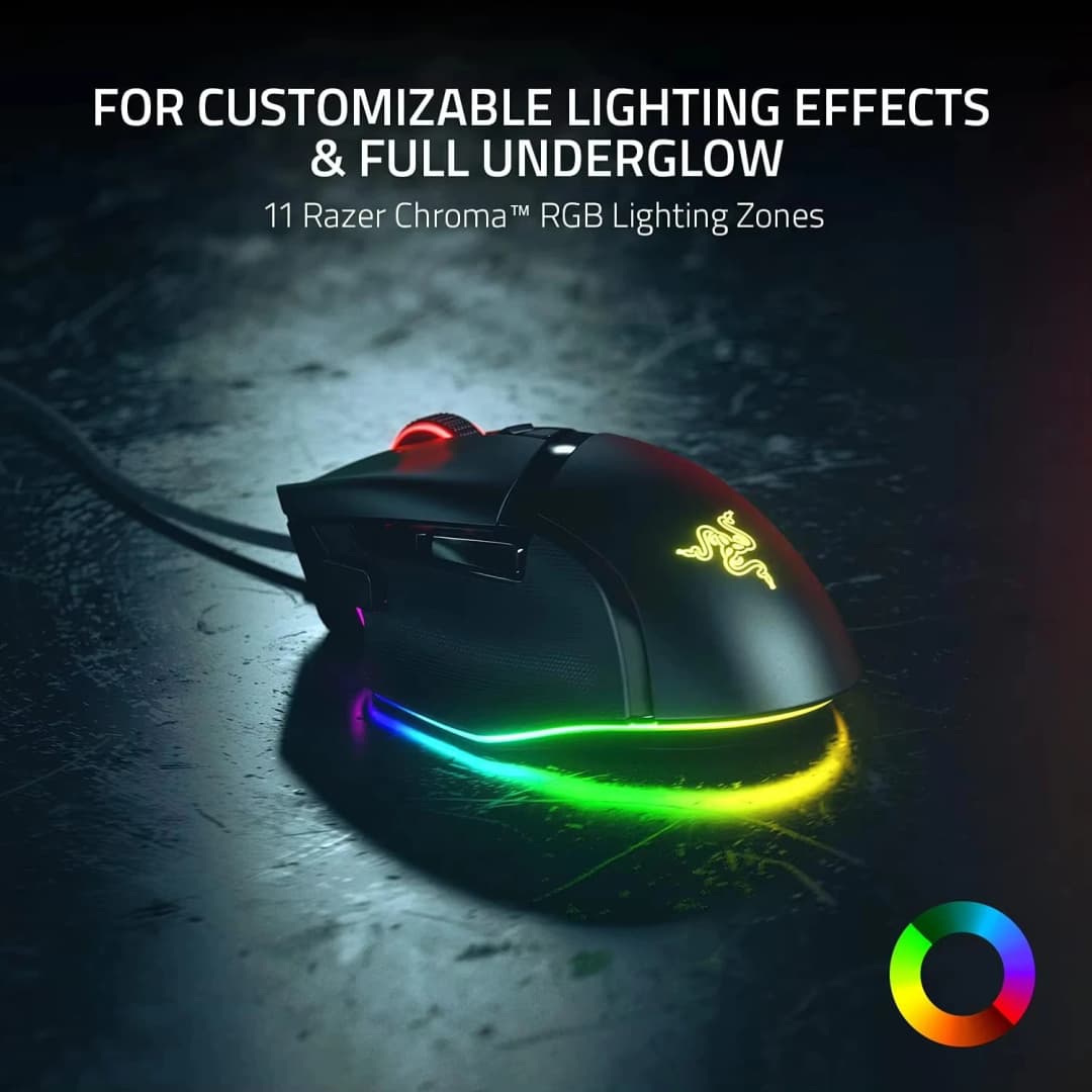 ماوس الألعاب Razer Basilisk V3 سلكي، 26000 DPI، مستشعر بصري RGB، للاعبي الألعاب الإلكترونية على أجهزة الكمبيوتر المحمولة - 2