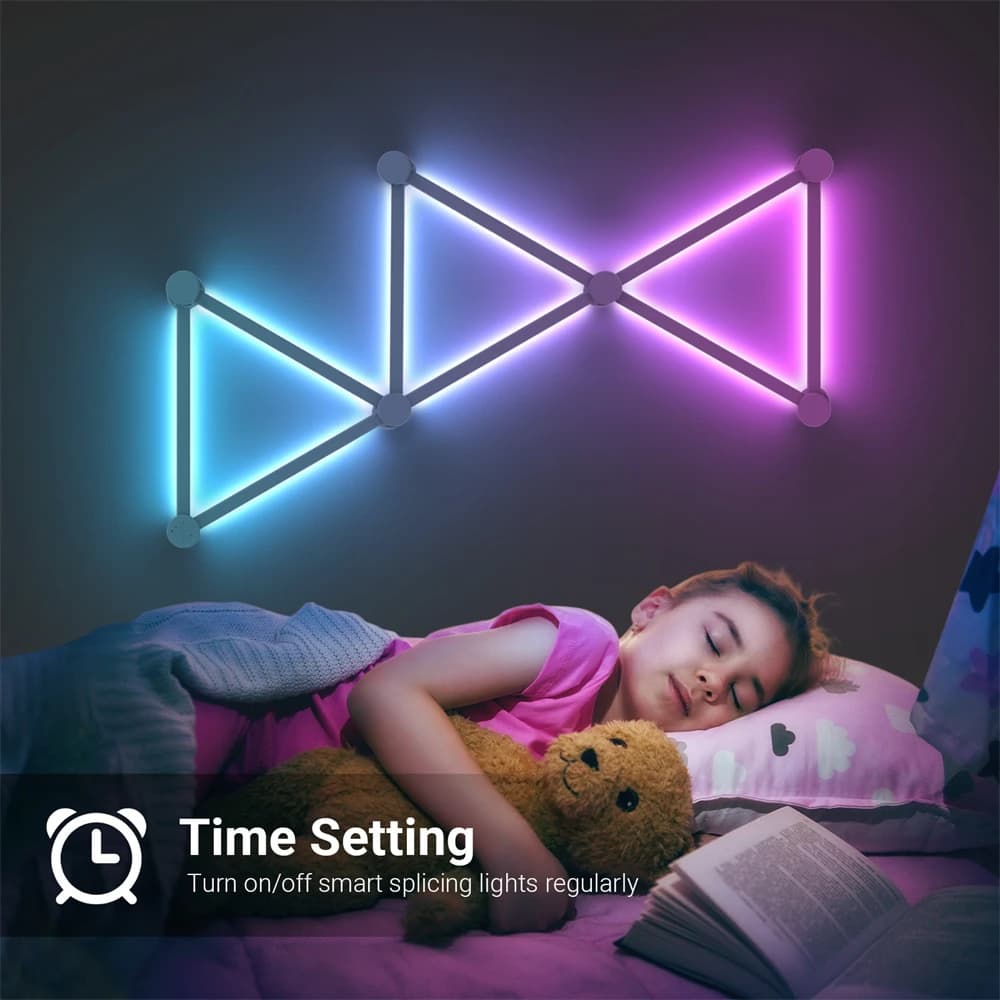 Splicing Light DIY Atmosphere Light RGB Smart Wall Light Voice Control Lamp for Esports Room Bedroom Bar Decoration Night Light - 5