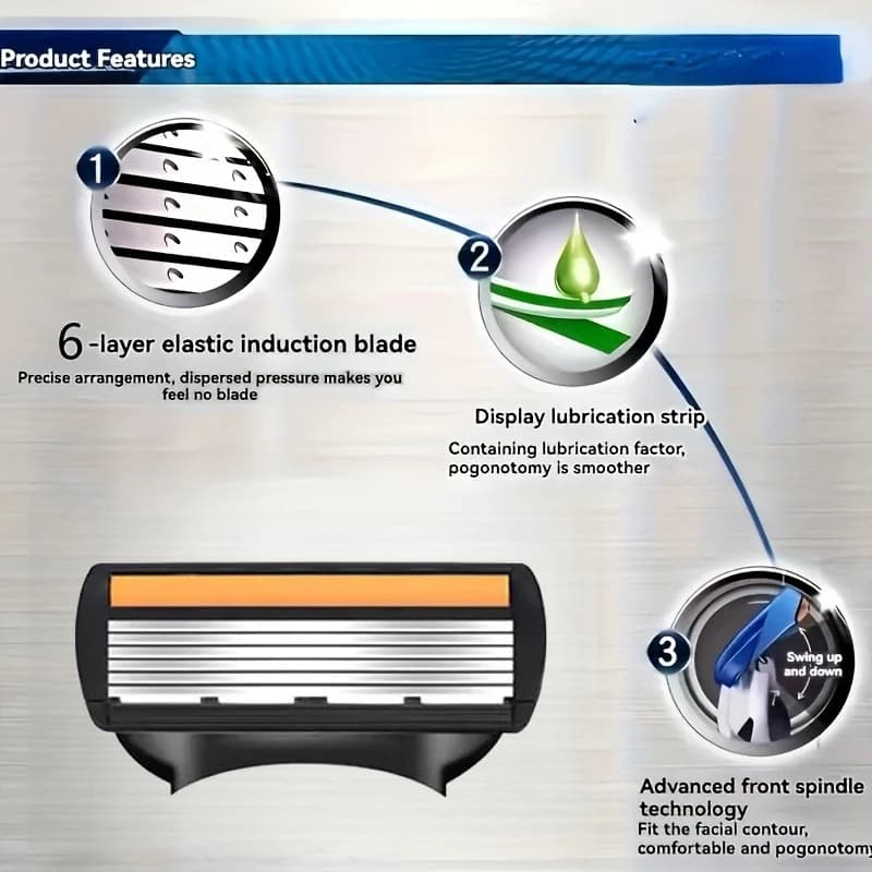 Razor Classic 6 Edge Safety Razor for Mens Shaving&Womens Hair Removal 27 Shaving Blades Manual Shaver safety razor - 2