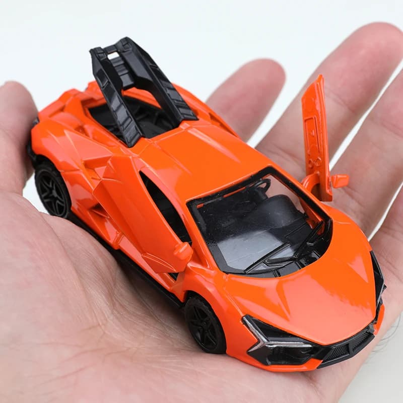 Alloy car model, realistic sports car model, children's toy racing car, inertia pull-back, openable doors, small car ornament - 3