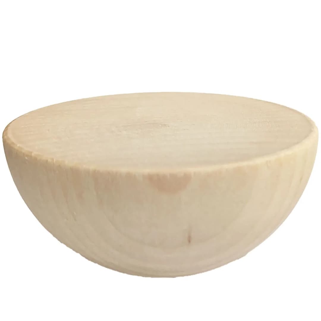 Split Half Wood Balls Bead Ø10mm - 90mm Unfinished Natural Wood Beads Flatback Cabochon For DIY Craft Toy Home Decor - 6
