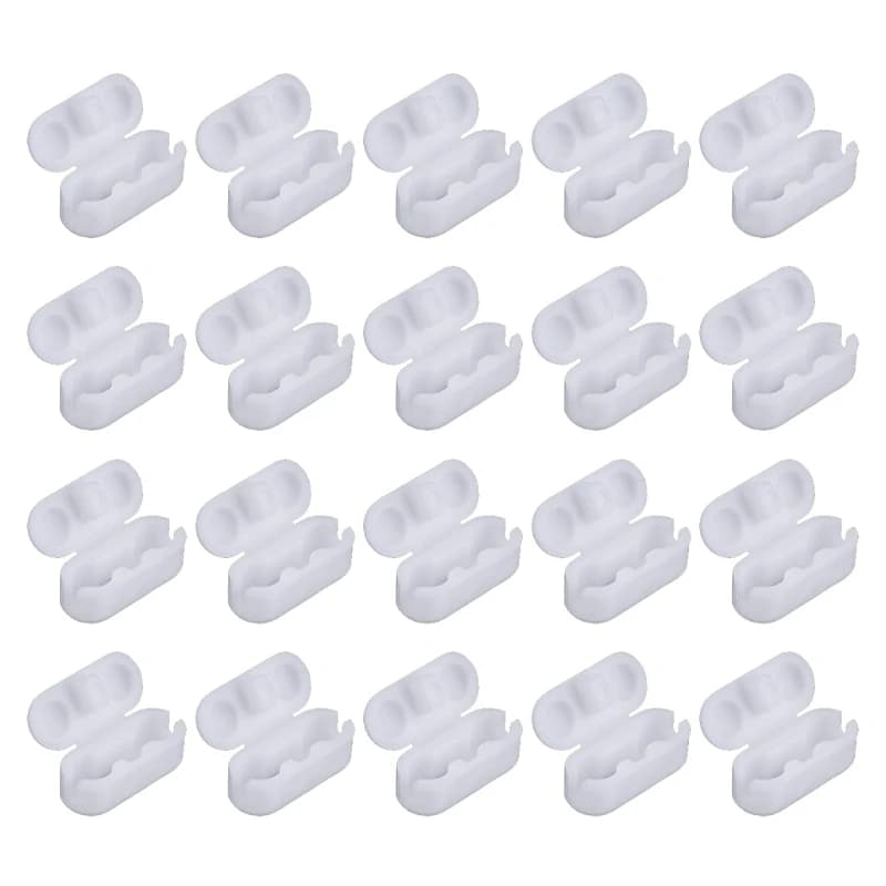 20 قطعة موصل سلسلة بلاستيكية بيضاء، حبات سلسلة ستائر رومانية عمودية، مشبك استبدال حبل الستائر - 5